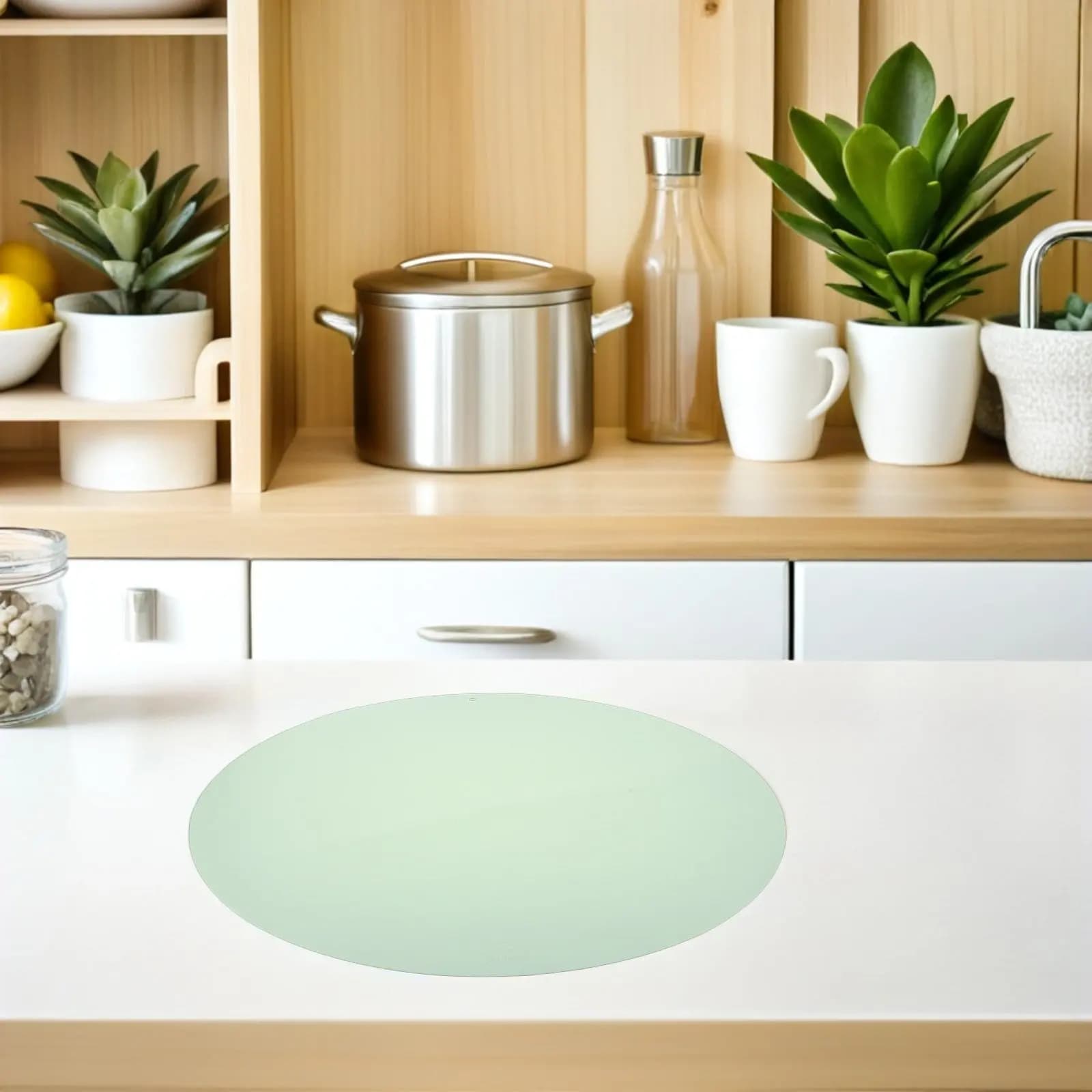 Non-Slip Silicone Cutting Board Mat 18 Light Green Anti-Slip Shock-Absorbing Stable Kitchen Countertop Grip Pad Chopping Board