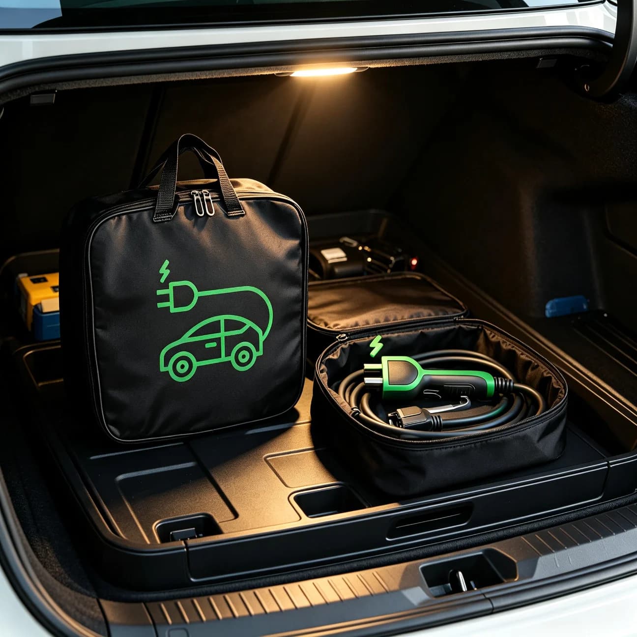Universal Car Battery Cable Handled Bag Electric Car Charger Storage Bag Waterproof EV Car Charging Gun Storage Organizer