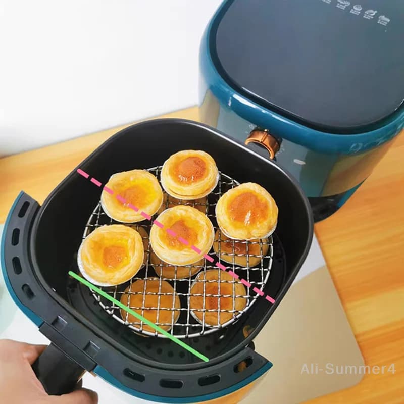 Round grill for air fryer with legs Stackable grid Stainless steel grill anti-corrosion for domestic kitchen Steam oven