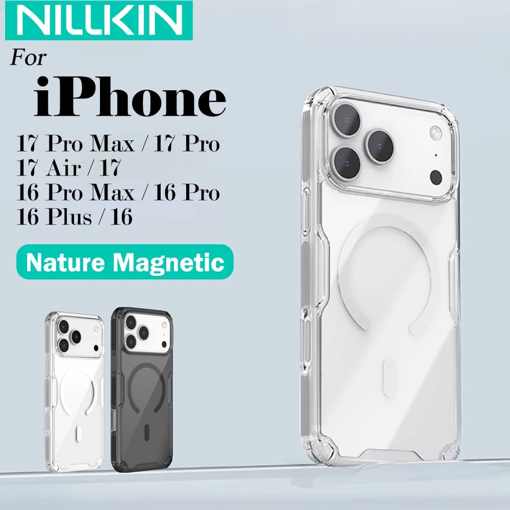 Nillkin Per iPhone 17 Pro Max 17 Air 16 Pro Max 17Pro 16Pro Nature Pro Custodia per telefono con cornice magnetica trasparente in TPU