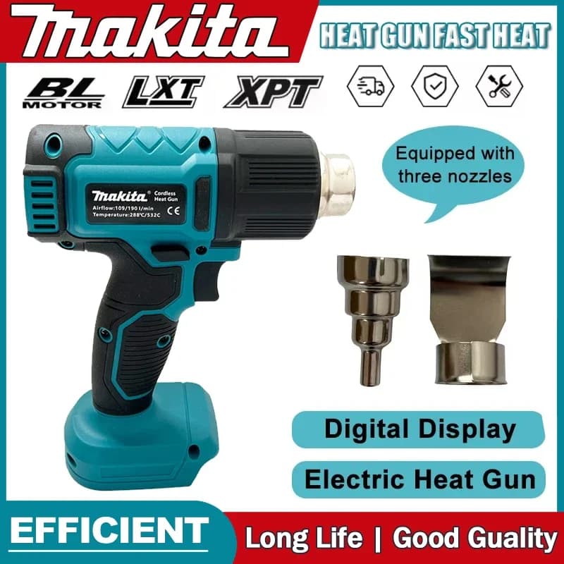 Pistola termica Makita Pistola ad aria calda senza fili Pistola termica elettrica portatile industriale Temperature regolabili Batteria da 18 V