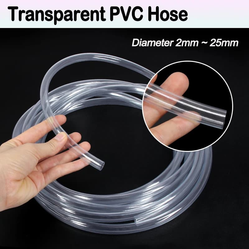 Tubi in PVC Trasparente 3/5M, Diametro Interno 2 3 4 5 6 7 8 9 10 12 14 18 20 22 25mm, Tubo per Pompa Acquario, Tubo Trasparente per Idraulica, Tubo per Irrigazione Giardino