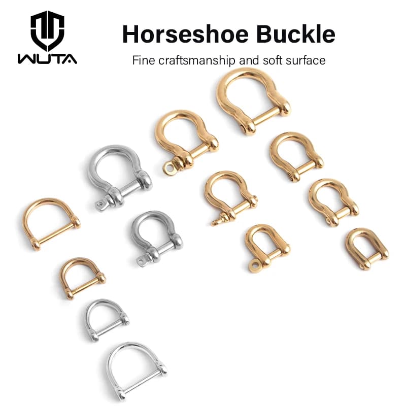 WUTA 2 pezzi U Grillo D Anello Grillo Fibbia a ferro di cavallo 3 tipi Anello per cintura classica Borsa in pelle Accessori hardware fai da te