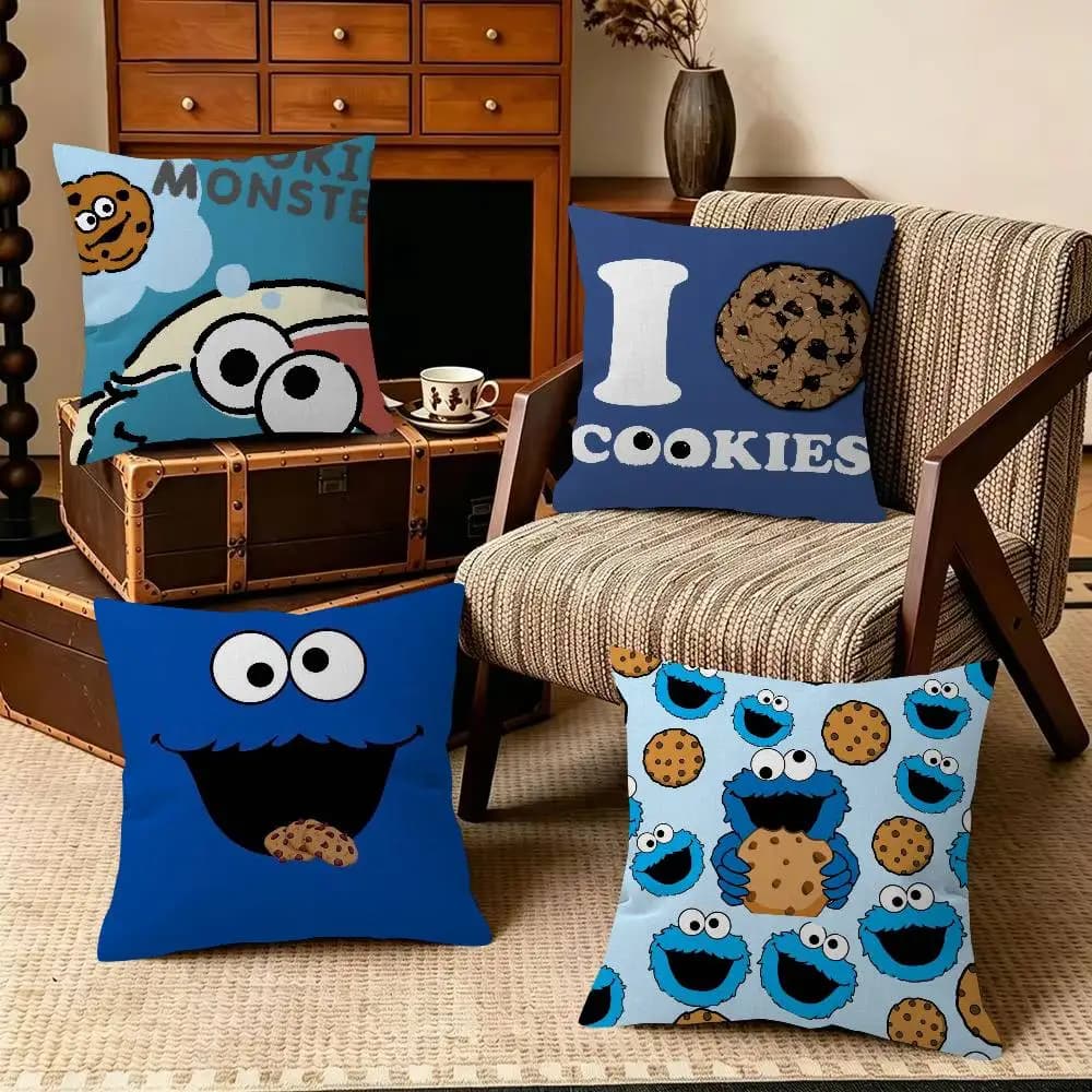 C-Cookies Monster Cartoon Pillow Gift Home Office Decoration Bedroom Sofa Car Cushion Cover case 45x45