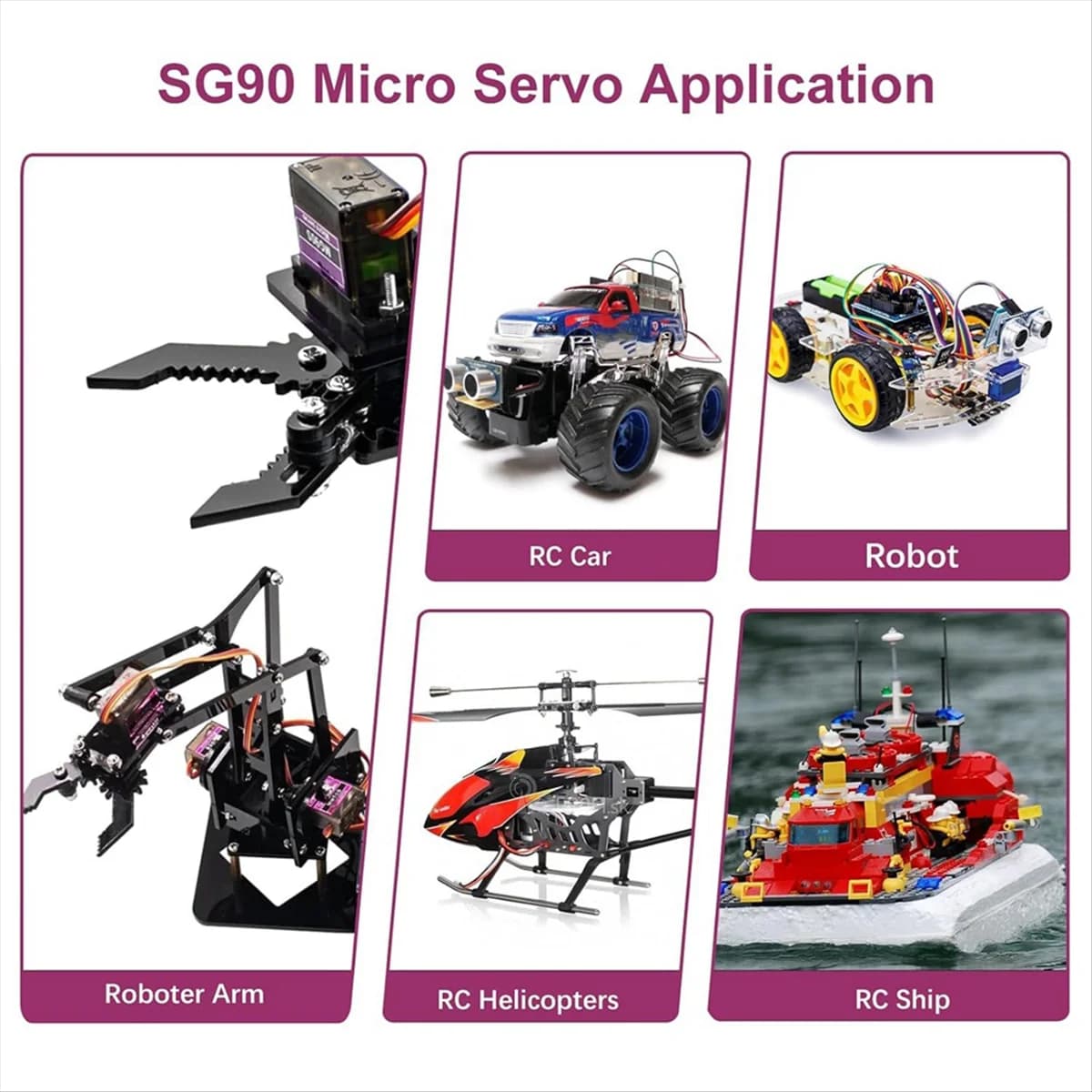 Kit servomotore micro-tipo A17I 6 pezzi -Servo ingranaggio metallico Servo micro-tipo per elicottero/auto/barca RC