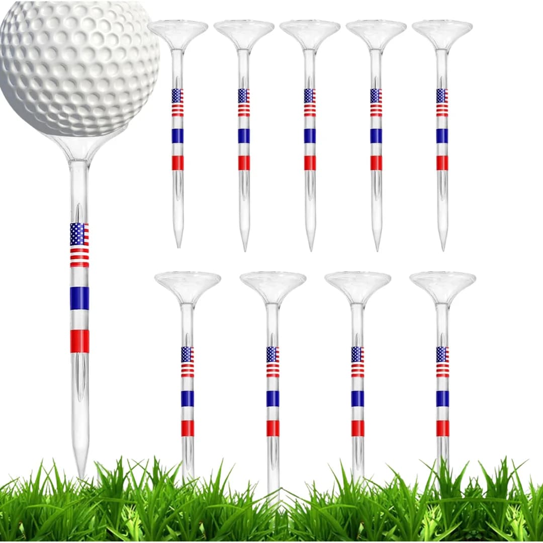 50PC Golf Tees Plastic, Unbreakable Golf Tee 3 1/4" with Big Cup & 8 Prongs, Reduces Friction & Side Spin