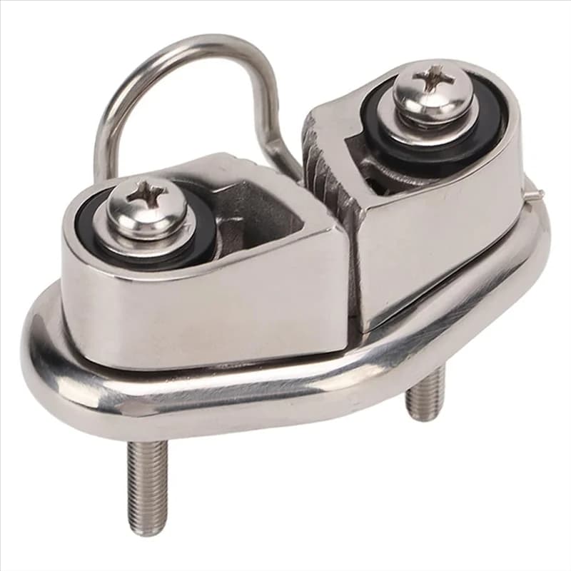 Bitta per camma per barca in acciaio inossidabile Classy-316 con anello principale in filo metallico, tacchetta per barca a vela lucidata a specchio per corda da 10 mm
