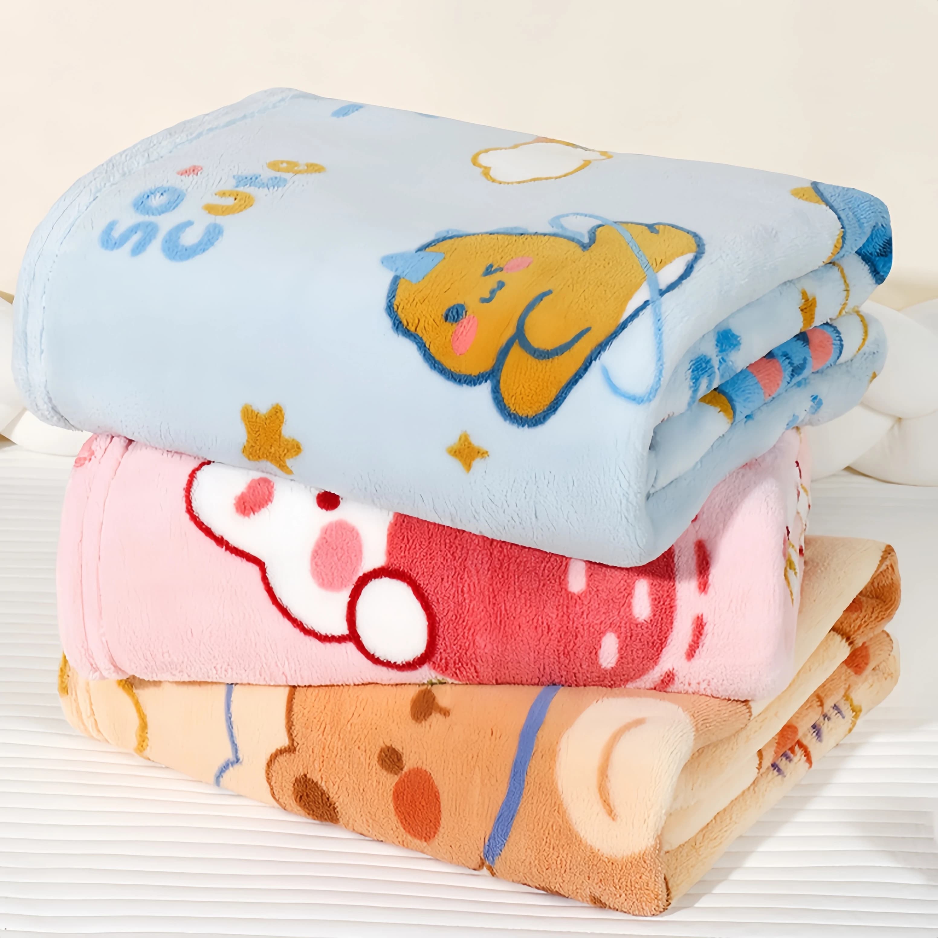 Coperta da bambino in pile corallo ultra morbida, calda e accogliente, soffice coperta da ricevimento per neonati o neonati per culla, carina coperta calda per bambini