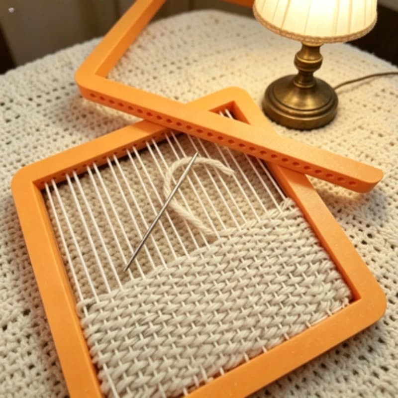 Square Weaving Frame DIY Hand Loom Tool, Beginner Weaving Kit for Yarn Cotton Thread Parent Interactive DIY Craft Supplies Tool