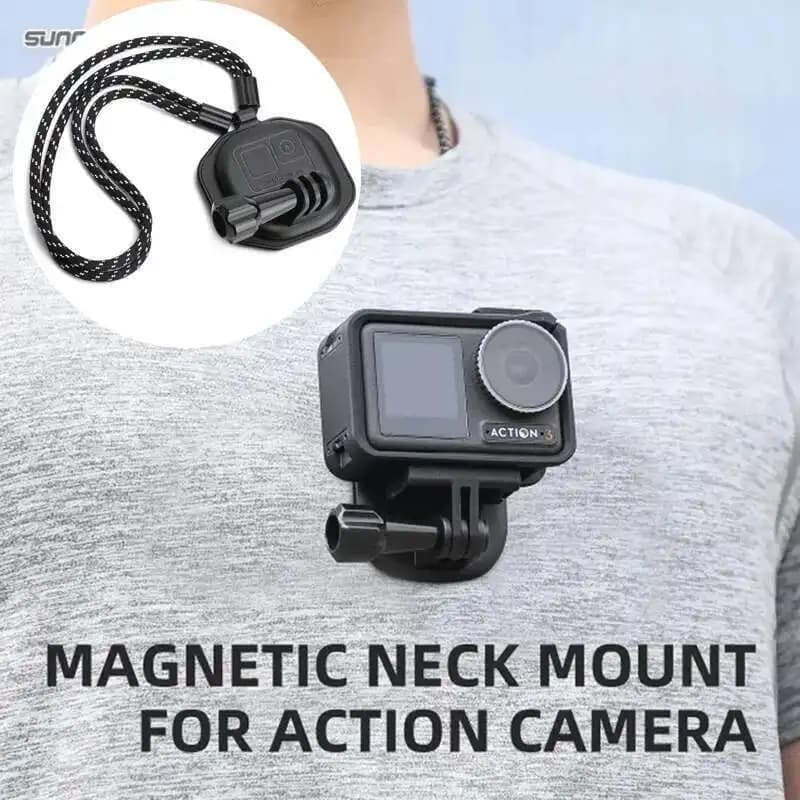 Magnetic camera for action, neck support, chest body, camera necklace, cord, Vlog POV support for GoPro 13 12 11/Insta360 X4 Action 5 4
