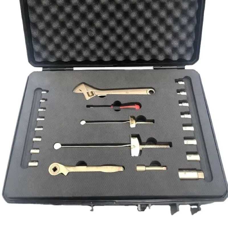 Set di 55 Utensili Antiscintilla in Bronzo Alluminio, Attrezzi di Sicurezza Inclusi Chiavi e Pinze, Grado Industriale per Olio e Gas