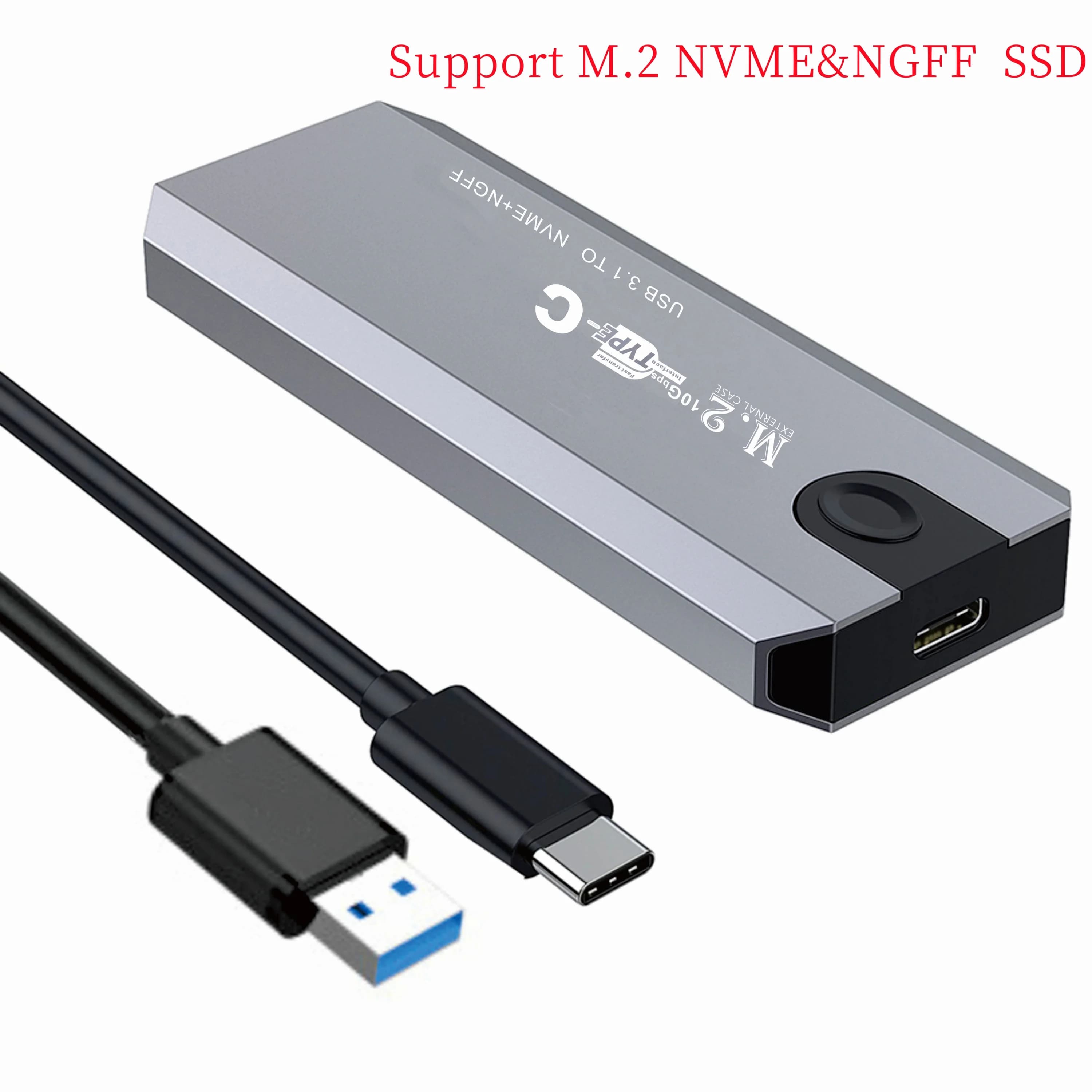 Box esterno per SSD M2, lettore meccanico con dissipazione in alluminio, supporta custodia dual-protocollo NVMe/NGFF