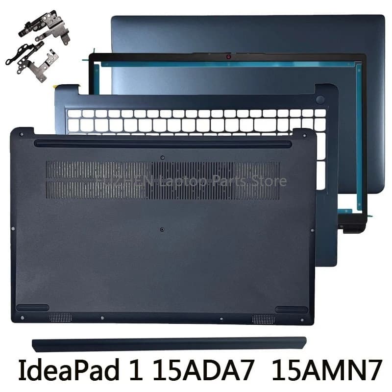 Nuovo Per IdeaPad 1 15ADA7 15AMN7 LCD Del Computer Portatile Della Copertura Posteriore/Copertura Anteriore/Palm Pad/Copertura Inferiore/Cerniera/Copertura Superiore Blu