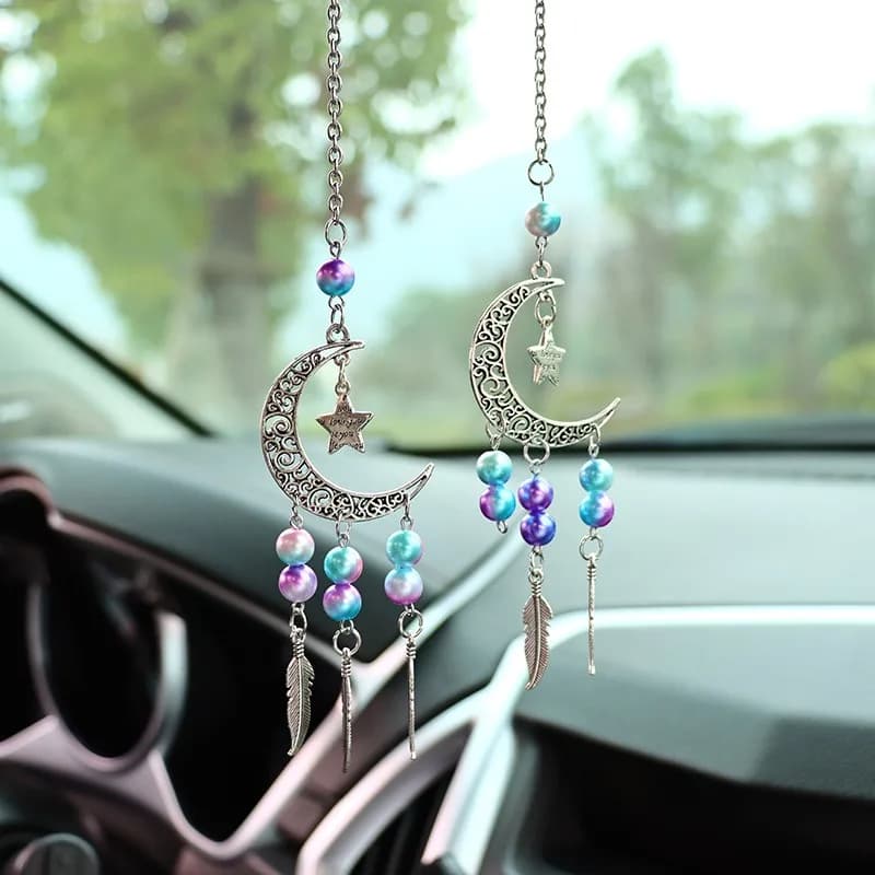 Alloy Dream Catcher Car Rearview Mirror Pendant Auto Decoration Butterfly Home Decor Wall Hanging Adornment Car Accessories Gift