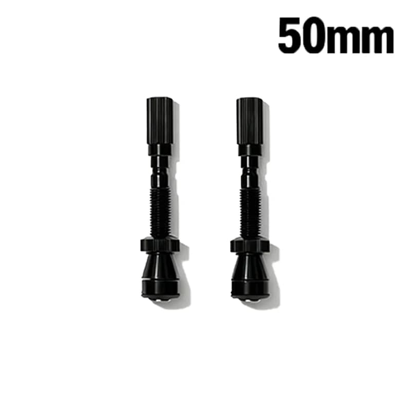 Valvole per pneumatici tubeless Fillmore - 50mm Nere (coppia) - per ruote tubeless da strada, mountain bike e ciclocross