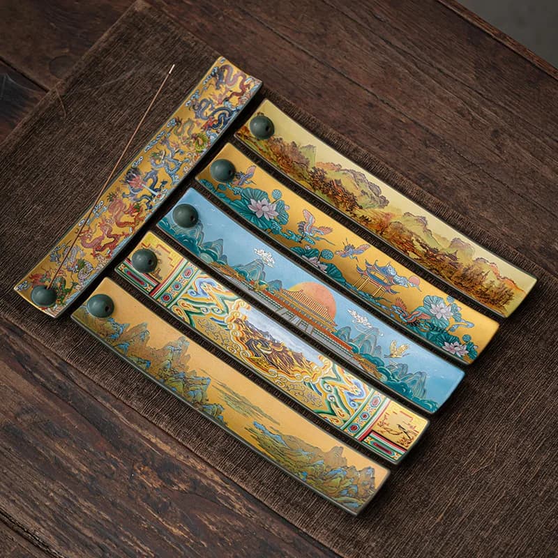 Portaincenso smaltato Bruciatore di incenso in ceramica in stile cinese Decorazioni per la casa antiche Bastoncini di incenso cloisonne blu
