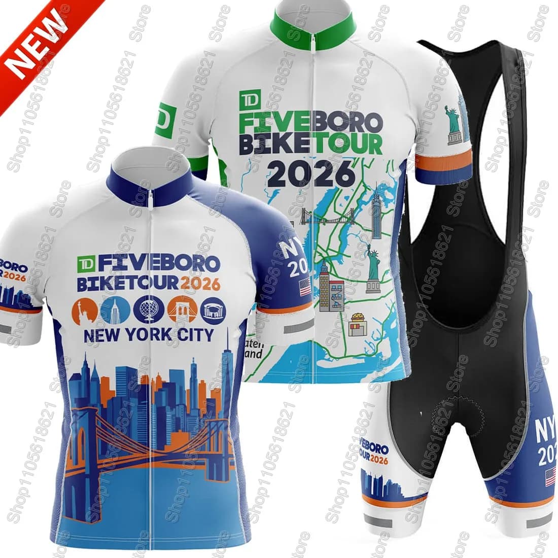 NYC-Cycling-Tour 2026 Team Jersey Set Cycling USA-Clothing kits Men Road Bike Shirts Suit Bicycle Bib Shorts MTB Maillot