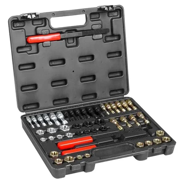Set of 49 Pieces for Filettature Repair, Tool to Restore UNC, UNF and Metric Threads, Threading Kit with 22 Males, 24 Threads and 3 Rows for Threads