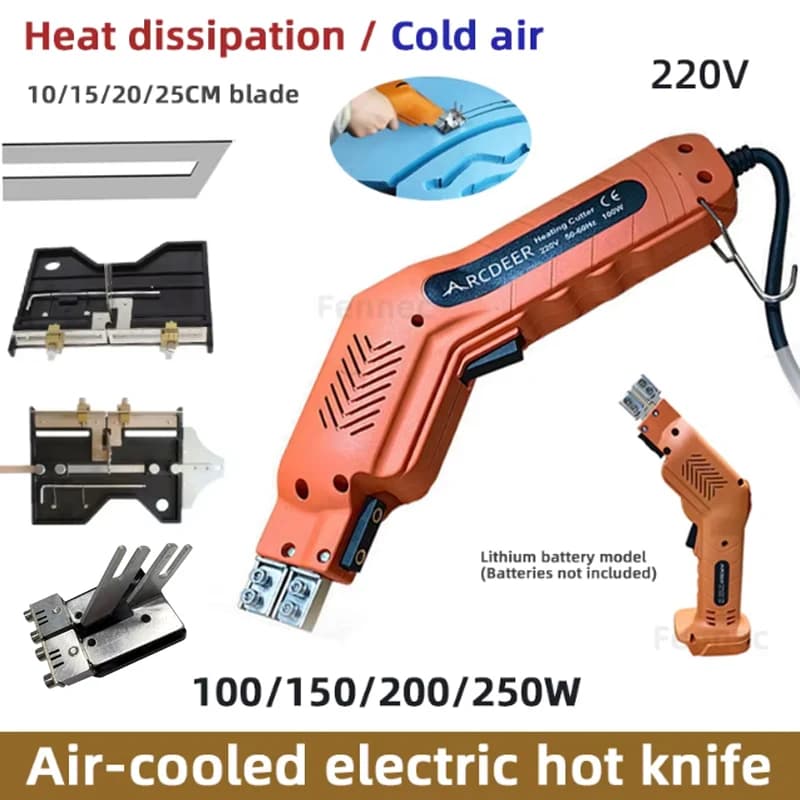 Hot Electric Knife Heels for Foam Air Cooled Polystyrene Foam Cutting Tools Slotting Machine Incision Insulating Edge 220V