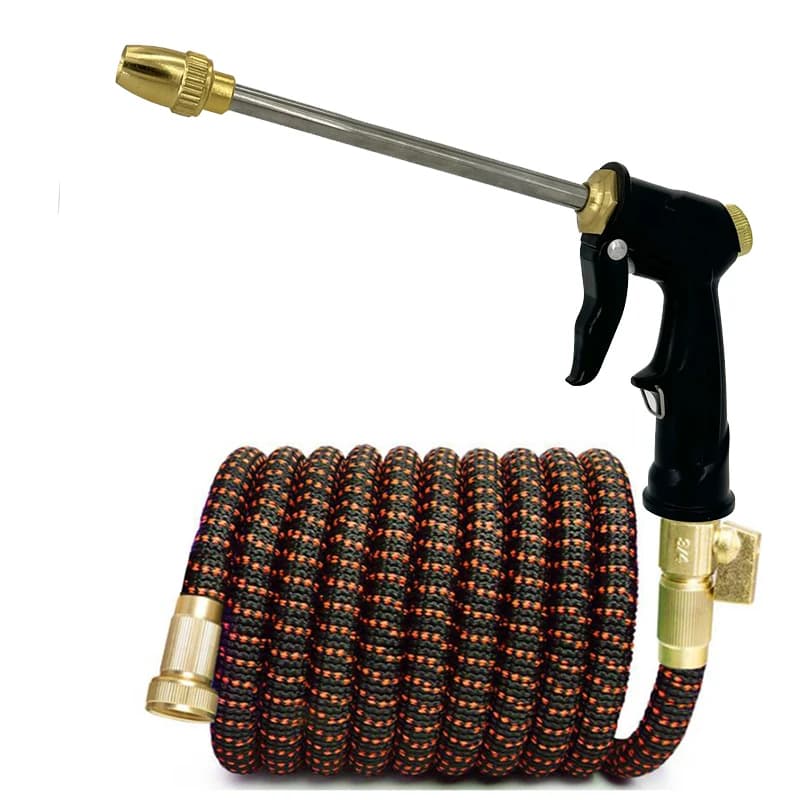 Garden pipe with expandable magic tube, used for irrigation and garden cleaning, adjustable water gun, connector, irrigation device