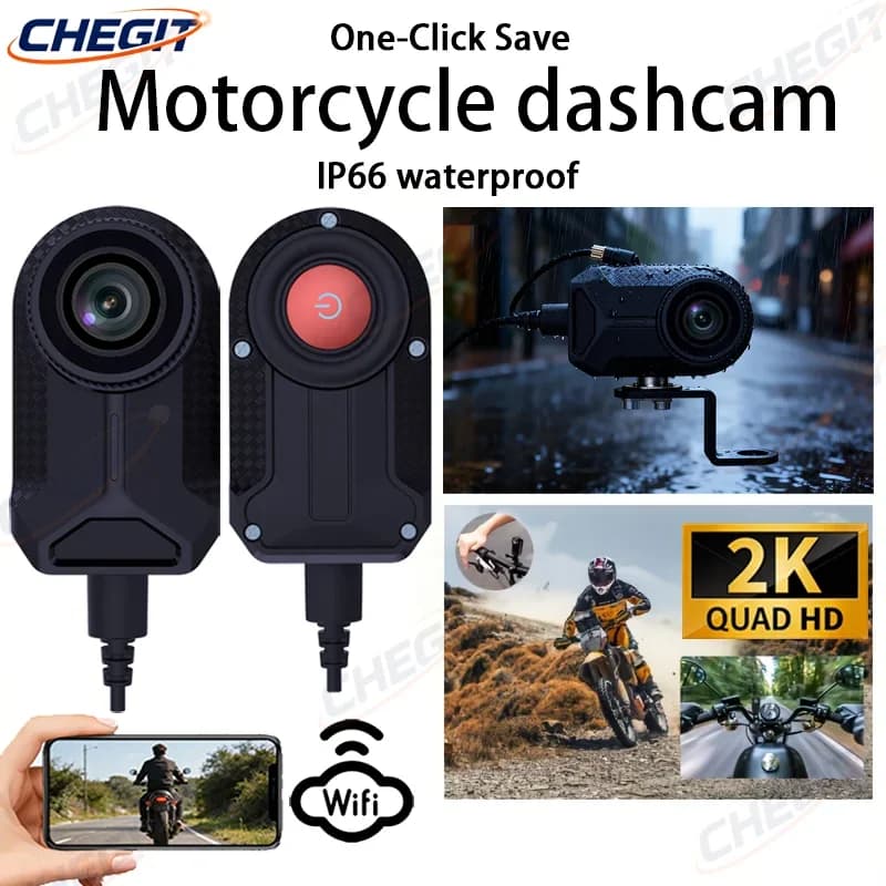 2K HD WiFi Moto DVR Waterproof IP66 Dash Cam 170 Degrees Large Loop Recording Angle HD WiFi Dashcam