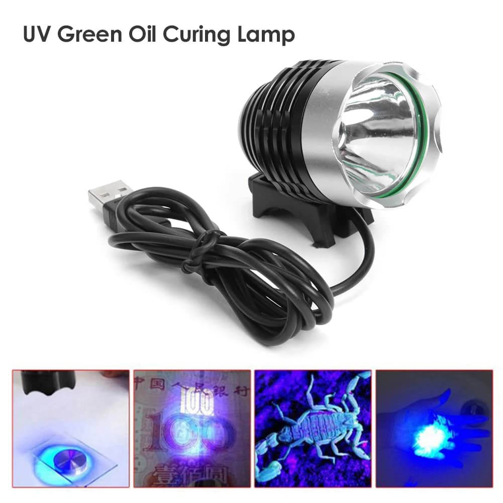 Strumenti di riparazione del telefono cellulare Lampada polimerizzante per colla UV USB Luce di riscaldamento a olio verde per parti di manutenzione del telefono cellulare intelligente
