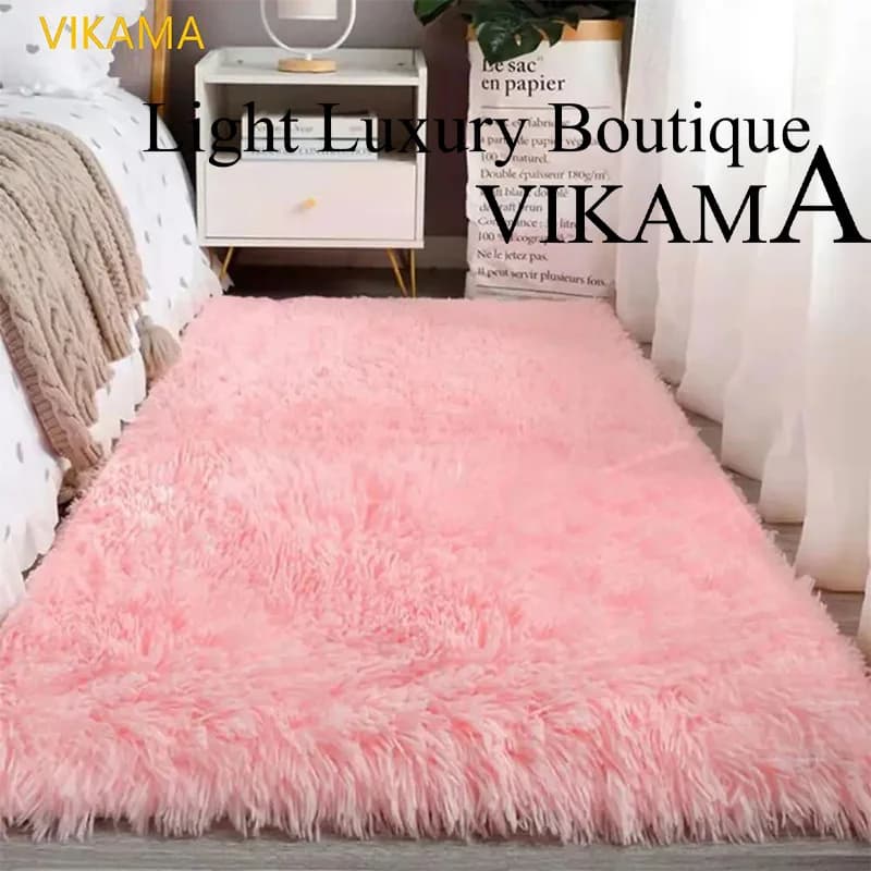 VIKAMA Silk wool Solid color Living room Bedroom Comfortable Sofa Soft carpet Home Light Non-slip non-slip carpet resistant to luxury dirt