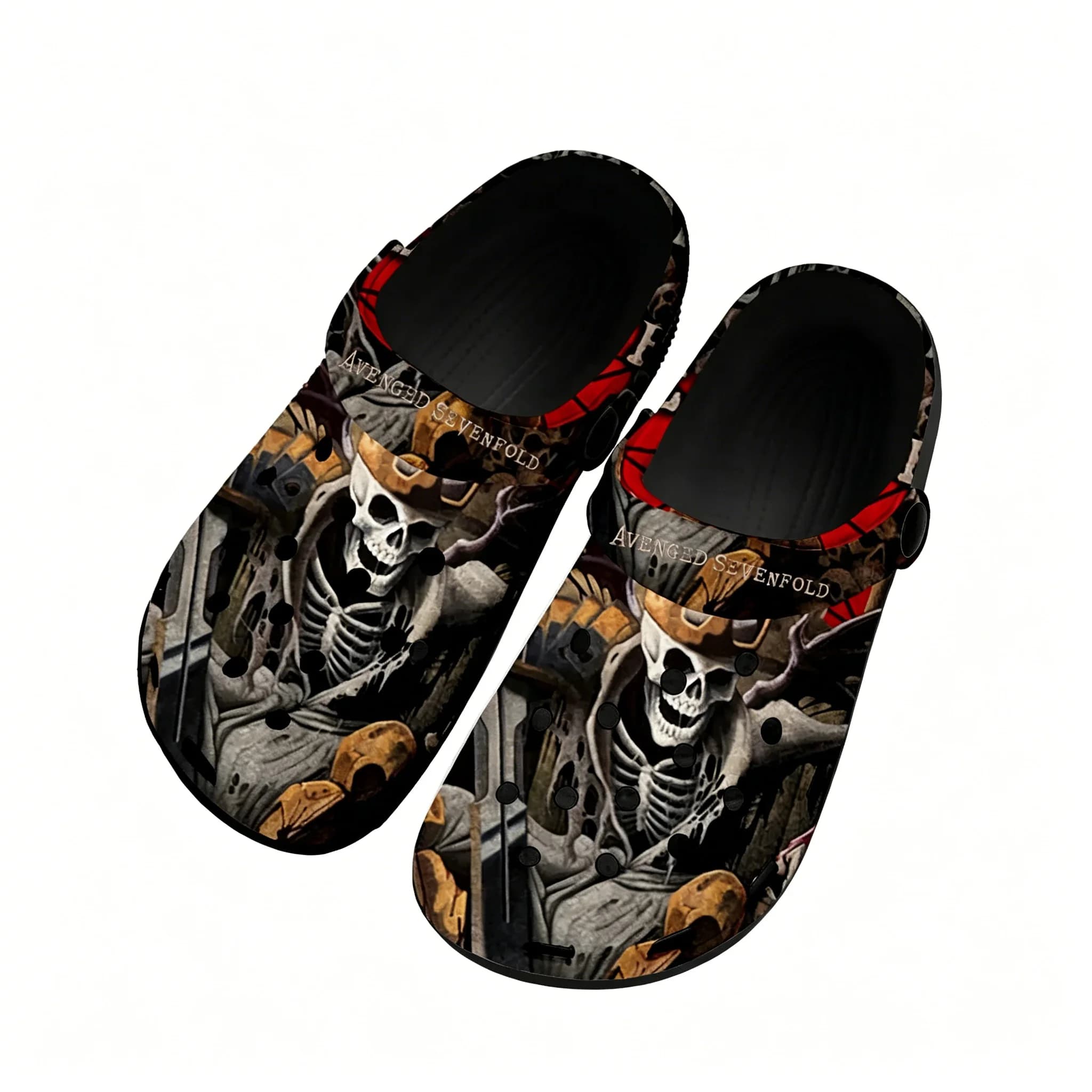 Avenged Sevenfold Scarpe Acquatiche e Zoccoli da Giardino, Sandali e Ciabatte Traspiranti con Fori Personalizzabili per Uomo, Donna, Ragazzo, Ragazza, Nere