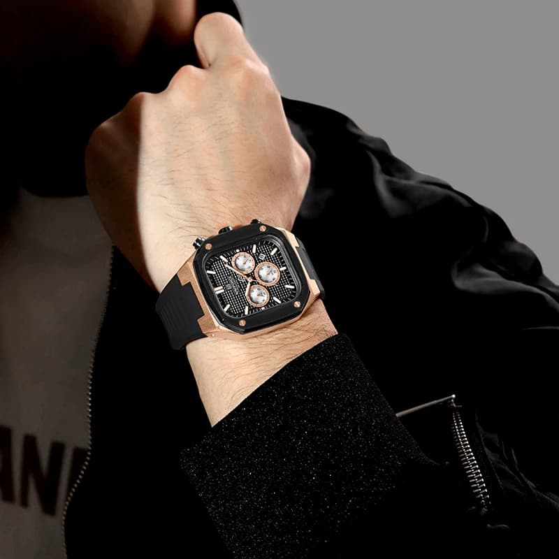 NAVIFORCE Nuovo cronografo da uomo quadrante quadrato cinturino in silicone orologio da uomo impermeabile calendario al quarzo orologio da polso maschile di lusso