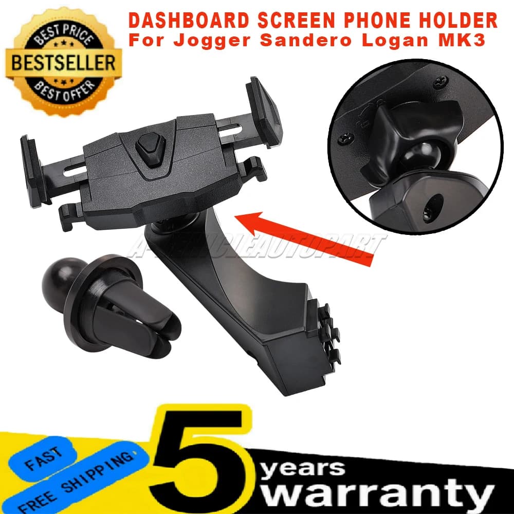 Supporto per telefono da cruscotto nero per Jogger Sandero Logan MK3, nuovo, 1 pezzo, supporto per cellulare, accessori auto per smartphone