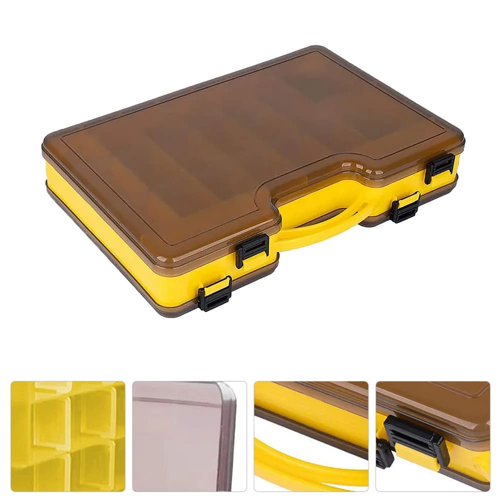 Bearing box for fishing gear 30 compartments Removable inserts Light for fishing hooks baits Organizer container