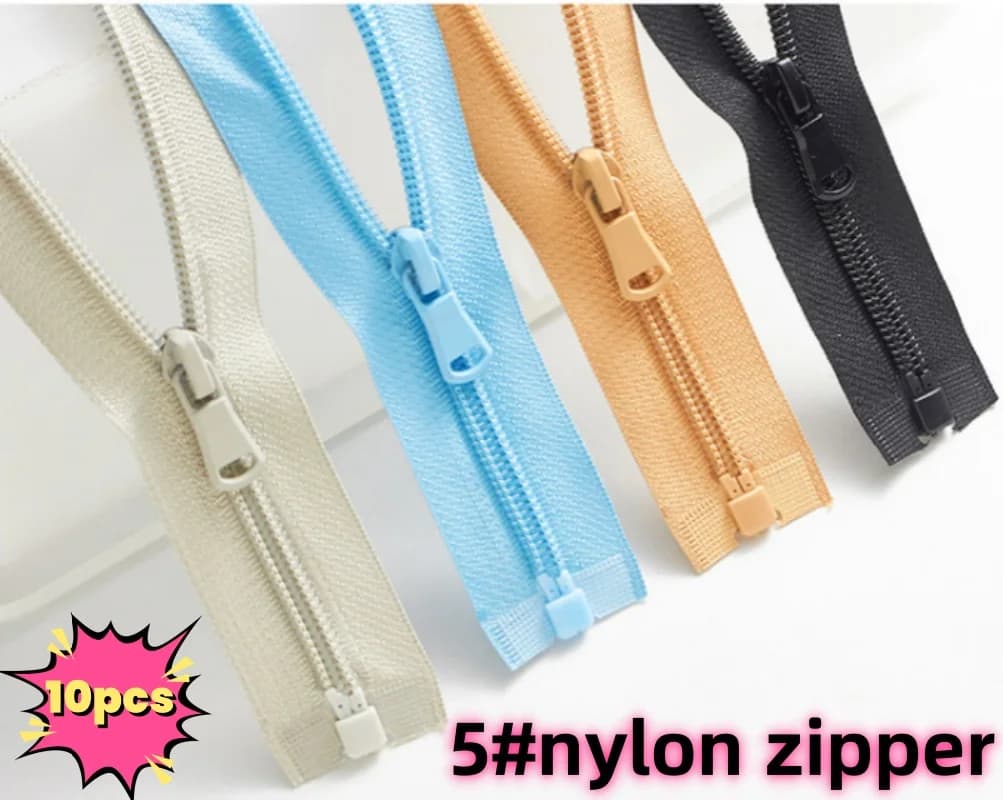 (10 pezzi)5 # nylon con cerniera aperta abbigliamento colorato cappotto abbigliamento sportivo protezione solare cerniera 80 cm