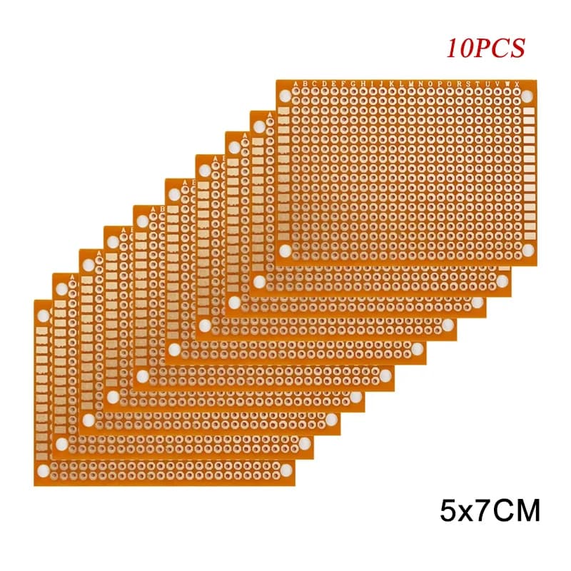 10 PZ 5x7 CM 5*7 CM PCB Tagliere Protoboard Single-Sided Universal Circuit Printed 1.2 MM Thickness FAI DA TE Set Yellow