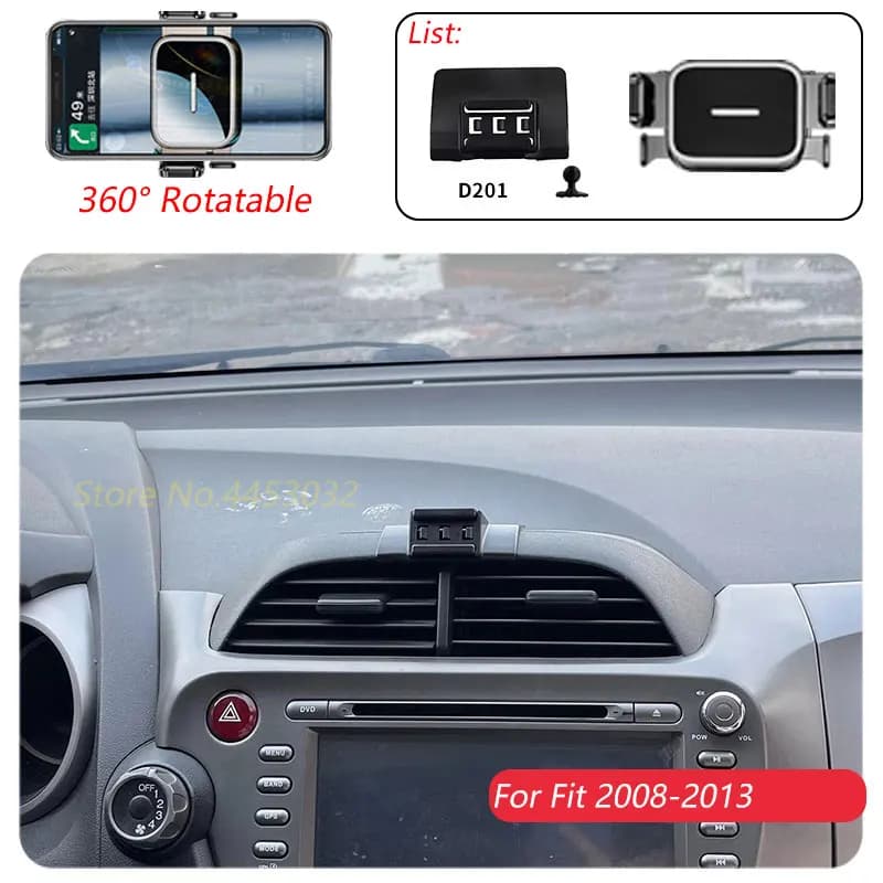 Base per supporto per telefono per auto per Honda Fit JAZZ 2008-2013 Supporti per supporto girevole per presa d'aria Accessori per staffa di funzionamento con una sola mano