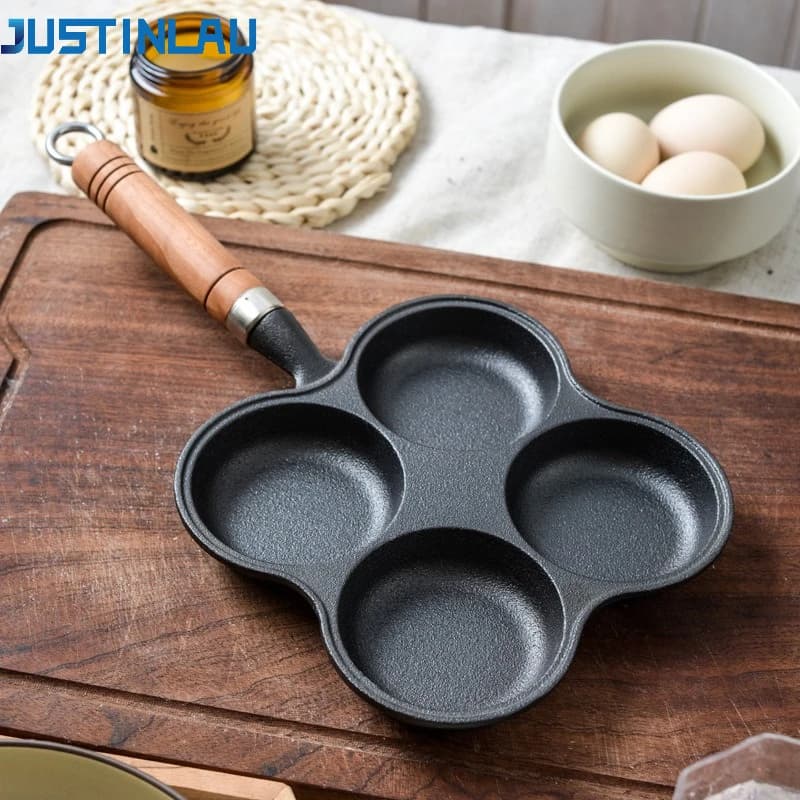 JUSTINLAU 2/4 Holes for Homelets, Eggs and Dumpling, with Flat Fund, for Breakfast and Burger