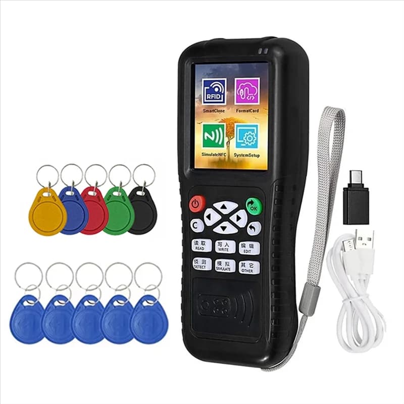 [NUOVO A09R!】 X100 RFID NFC Smart Card Reader Writer + 5XUID/5200 Portachiavi RFID Duplicatore ID IC Card Programmatore Chiave crittografata Copi