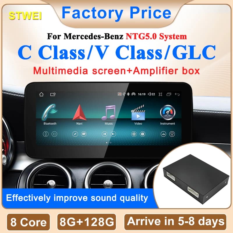 STWE New product NTG5.0 without retarded screen for Mercedes Benz Class C W205 GLC X253 Class V W447 Wireless CarPlay Auto GPS Navigation