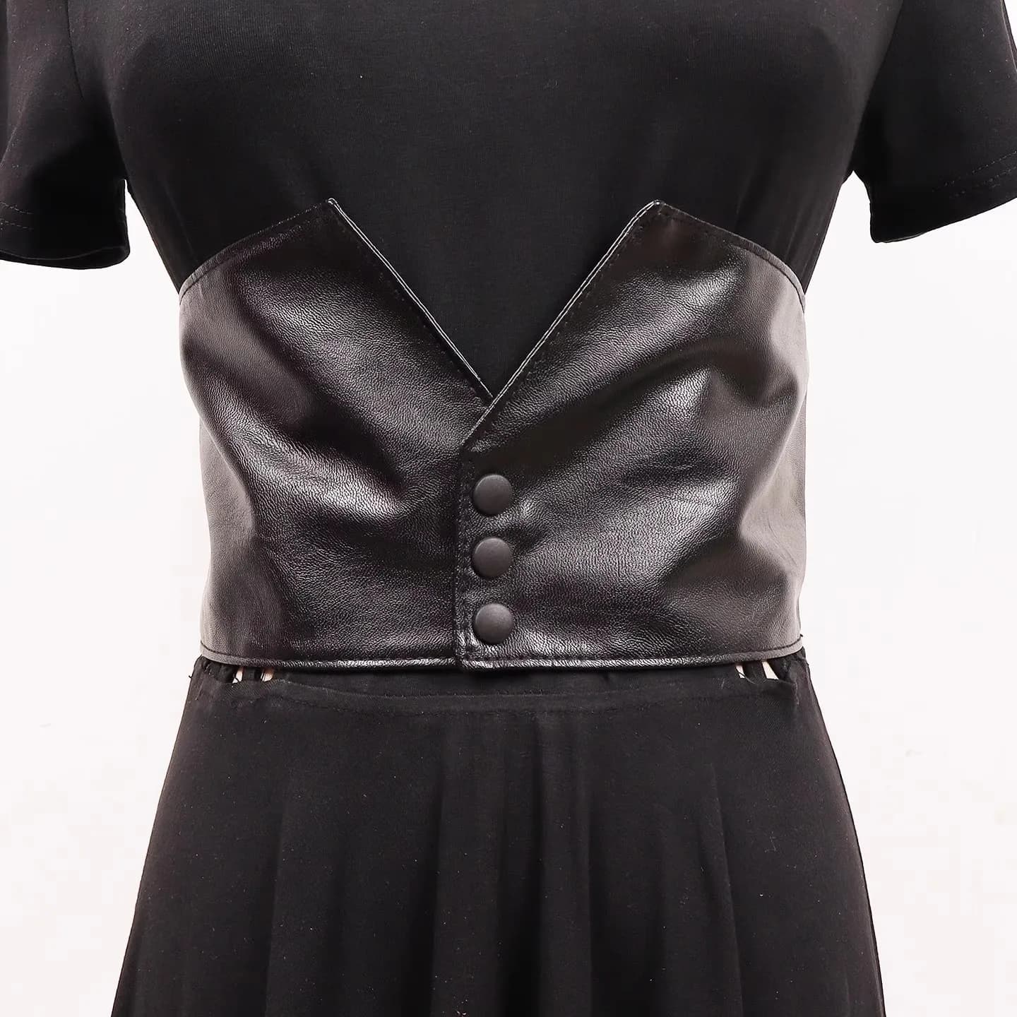 Cintura elastica da donna in pelle PU nera, abito femminile, corsetti, cinture in vita, decorazione, cintura larga R3071