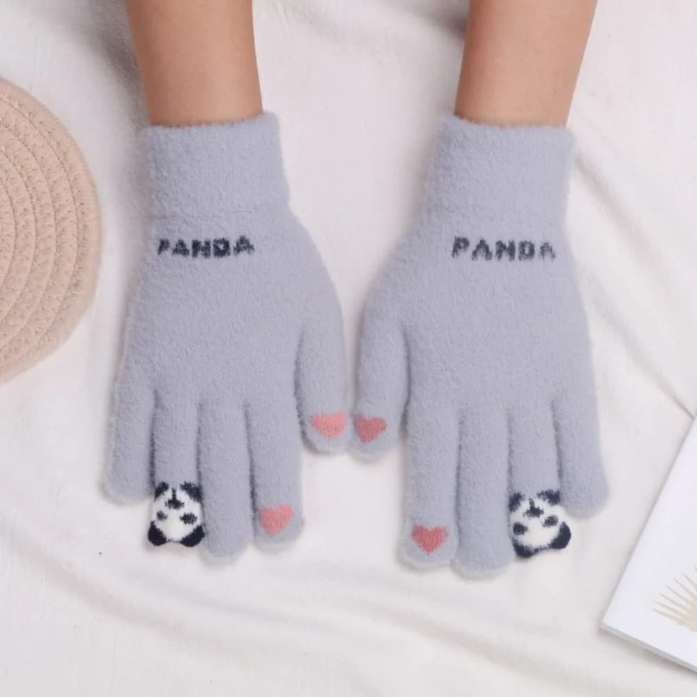 Guanti invernali in peluche per ragazze: simpatici morbidi, lavorati a maglia, resistenti al freddo, compatibili con touchscreen, caldi per il ciclismo e l'autunno inverno, l'uso quotidiano