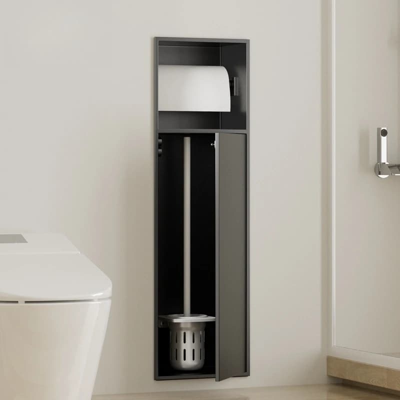 Toilette di nicchia in acciaio inossidabile 304 Scopino per WC nascosto Nicchia Scatola per fazzoletti incorporata Nicchia nascosta