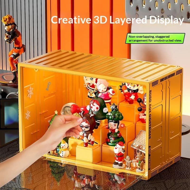 Espositore per Blind Box con Coperchio Trasparente Antipolvere in Plastica Impilabile Contenitore Fai-da-te per Action Figure Bambole Oggetti da Collezione
