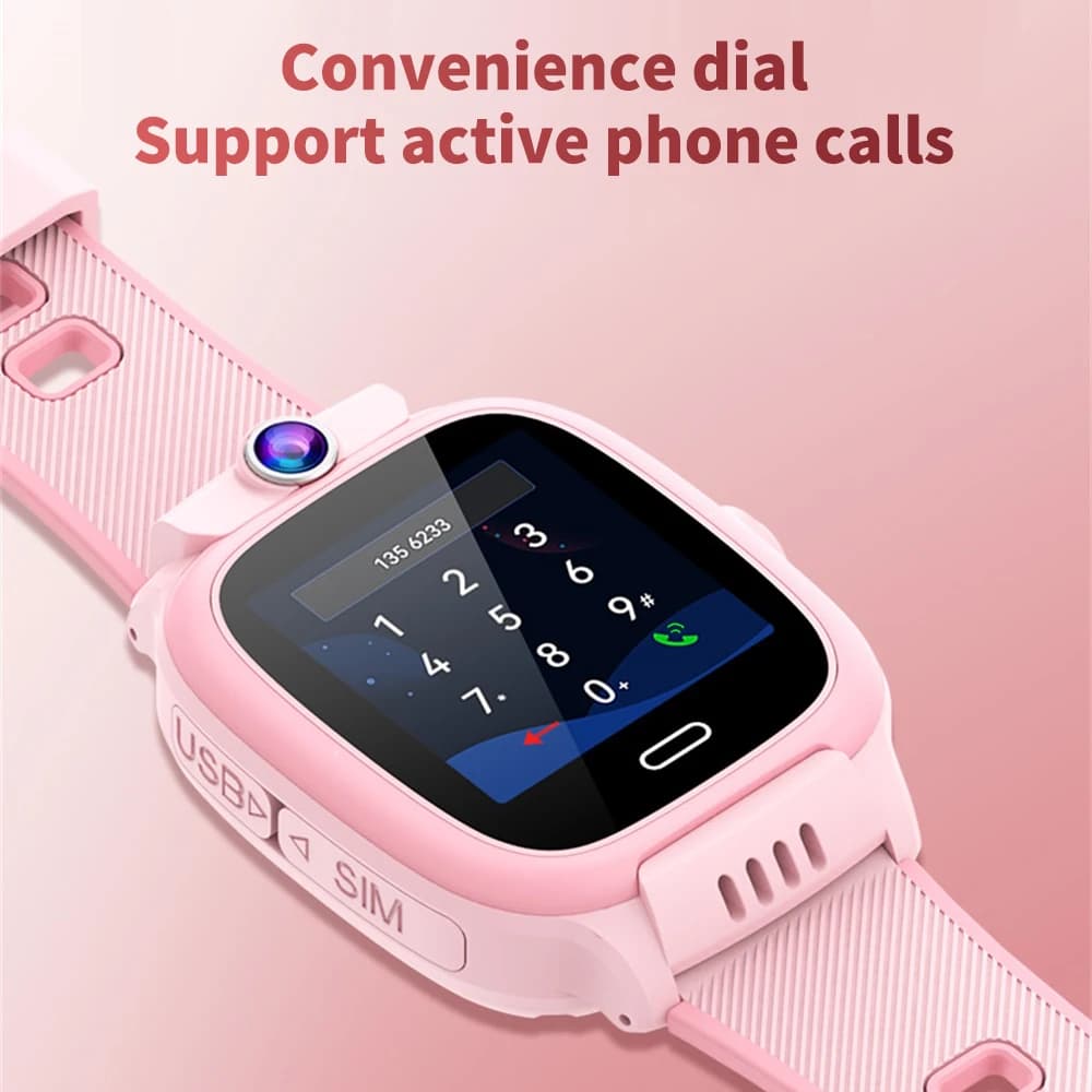 Smartwatch per Bambini con Videochiamata, Schermo da 1,44 Pollici, SOS, Localizzazione WIFI, Impermeabile, Calcolatrice, 4G, Regalo per Studenti