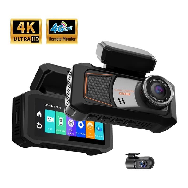 4K 4G Dual Channel Dashcam 3.69inch Touch Screen Front and Rear Car DVR with WiFi GPS APP Live View ADAS BSD 4G Car Camera
