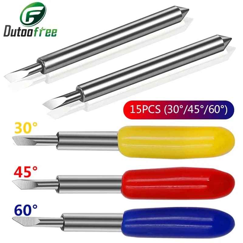 15 pz 30/45/60 gradi lame di ricambio Roland Cricut Plotter da taglio vinile Cutter lame per coltelli utensili elettrici Plotter da taglio