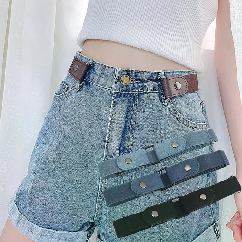 Cintura in vita senza fibbia per pantaloni jeans, cintura elastica in vita elasticizzata senza fibbia per donna/uomo, cintura senza problemi