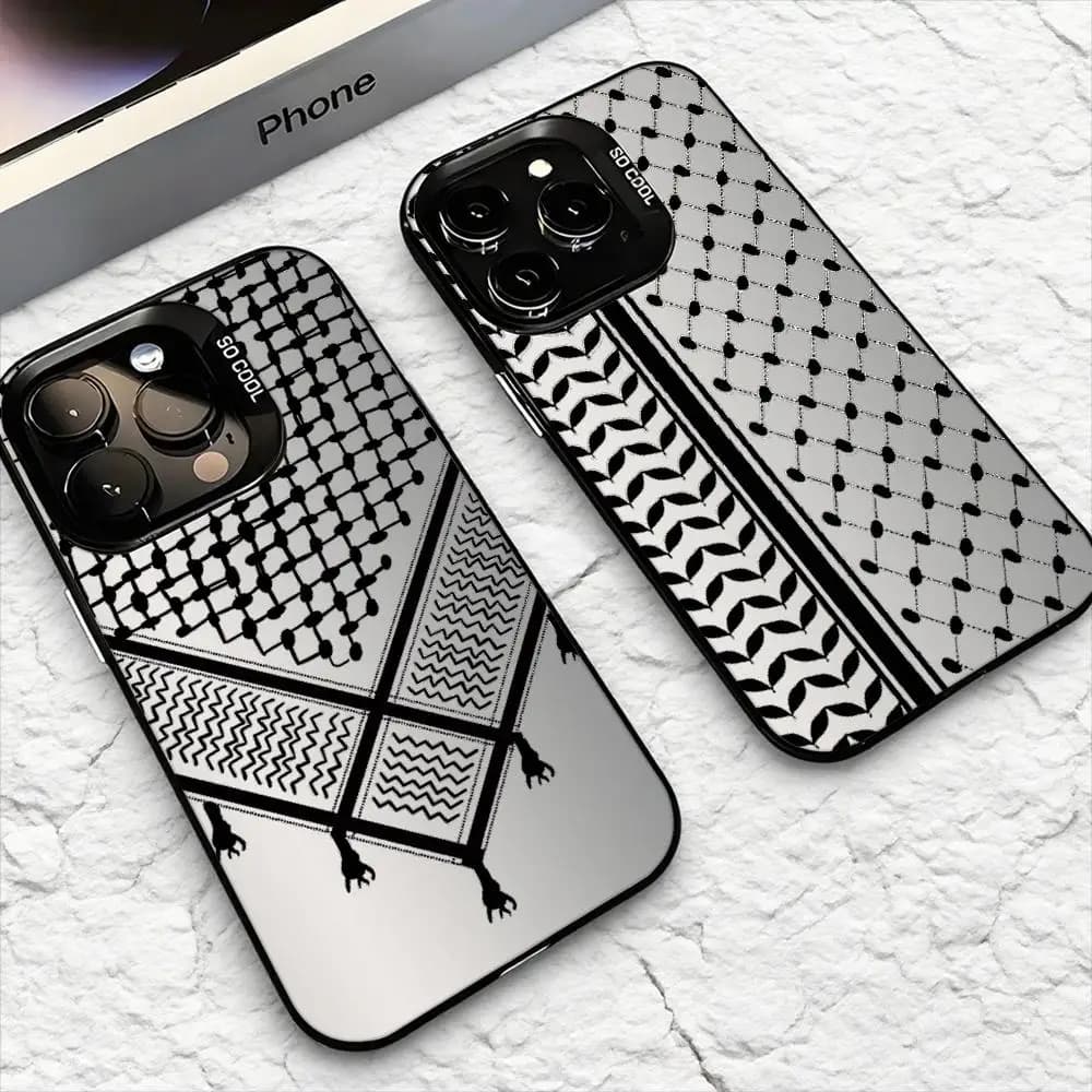 Keffiyeh P-Palestine Phone Case for iPhone 17 16 15 14 13 12 11 Pro Max Air Opaca Laser Aurora Antiurto