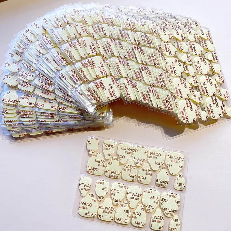 KANIU 5PCS Reusable Kraft Paper Jelly Adhesive Removable Nail Adhesive Tabs Double Paper Sticker For Pressing On Nails Stickers