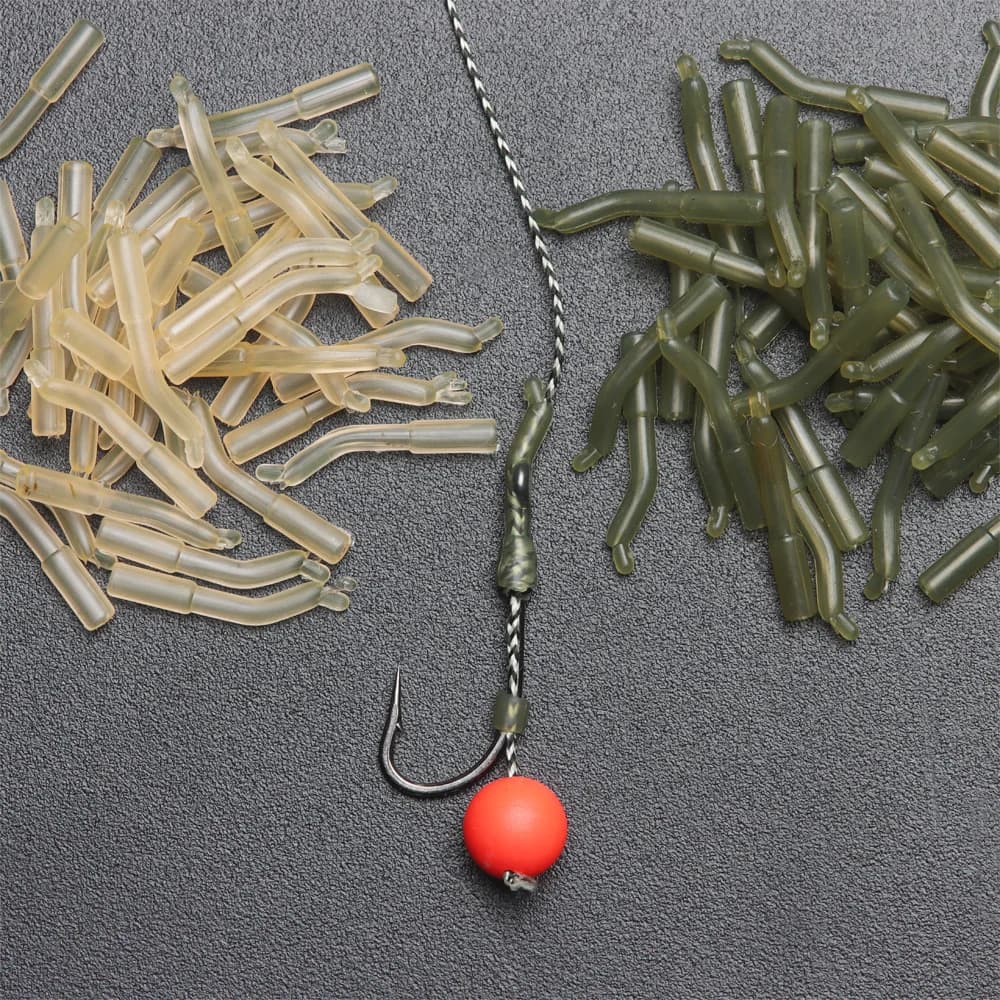 20/30/50 pz pesca Anti groviglio maniche posizionatore terminale Carp gomma capelli Rig linea allineatore maniche accessori per la pesca
