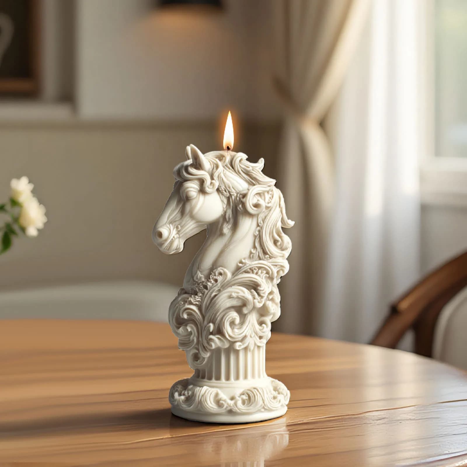 Horse Totem Candle Mould Aromatherapy Silicone Candle Mold Aromatherapy Mold Classical Horse Head Relief Mold For Craft Diy Home