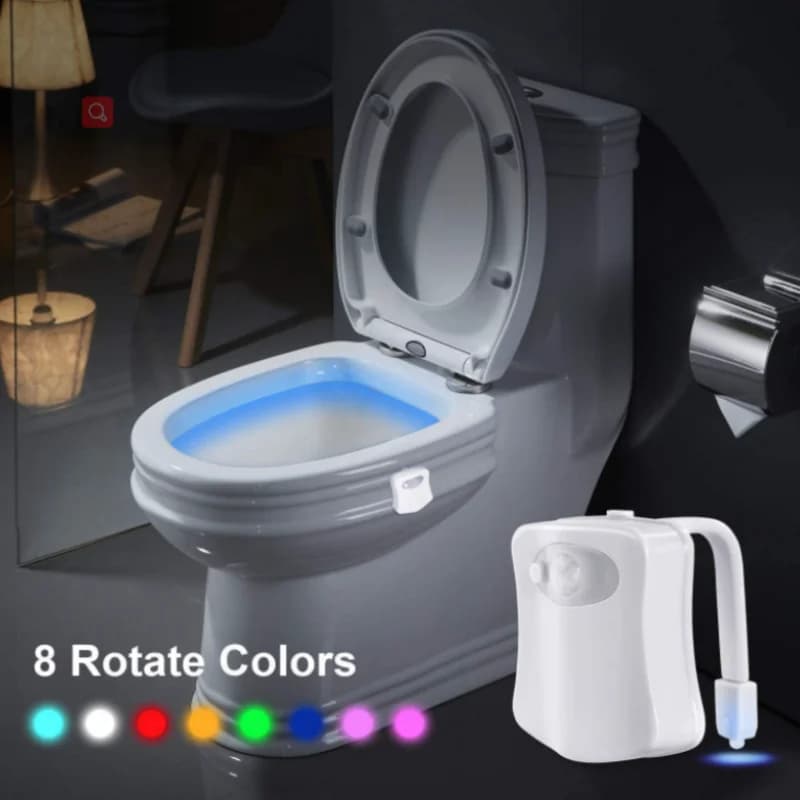 Sedile WC a 16 colori Luce a LED Sensore di movimento umano Lampada automatica Sensibile al movimento attivato Luce notturna Accessori per il bagno